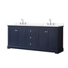 Custom image for Dark Blue with Polished Chrome Trim / White Cultured Marble / No Mirror