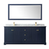 Custom image for Dark Blue with Brushed Gold Trim / White Carrara Marble / 70