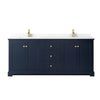 Custom image for Dark Blue with Brushed Gold Trim / Giotto Quartz / No Mirror