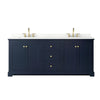 Custom image for Dark Blue with Brushed Gold Trim / Giotto Quartz / No Mirror