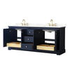 Custom image for Dark Blue with Brushed Gold Trim / Giotto Quartz / No Mirror