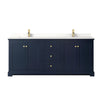 Custom image for Dark Blue with Brushed Gold Trim / White Quartz / No Mirror