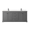 Custom image for Dark Gray with Matte Black Trim / Carrara Cultured Marble / No Mirror