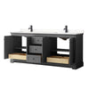 Custom image for Dark Gray with Matte Black Trim / Carrara Cultured Marble / No Mirror