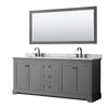 Custom image for Dark Gray with Matte Black Trim / White Carrara Marble / 70