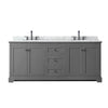 Custom image for Dark Gray with Matte Black Trim / White Carrara Marble / No Mirror