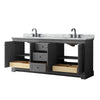 Custom image for Dark Gray with Matte Black Trim / White Carrara Marble / No Mirror