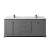 Custom image for Dark Gray with Matte Black Trim / White Carrara Marble / No Mirror