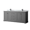 Custom image for Dark Gray with Matte Black Trim / White Carrara Marble / No Mirror