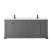 Custom image for Dark Gray with Matte Black Trim / White Cultured Marble / No Mirror