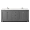 Custom image for Dark Gray with Polished Chrome Trim / Carrara Cultured Marble / No Mirror