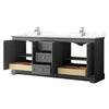 Custom image for Dark Gray with Polished Chrome Trim / Carrara Cultured Marble / No Mirror