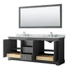 Custom image for Dark Gray with Polished Chrome Trim / White Carrara Marble / 70