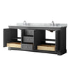 Custom image for Dark Gray with Polished Chrome Trim / White Carrara Marble / No Mirror