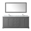 Custom image for Dark Gray with Polished Chrome Trim / White Carrara Marble / 70
