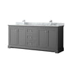 Custom image for Dark Gray with Polished Chrome Trim / White Carrara Marble / No Mirror