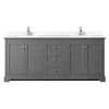 Custom image for Dark Gray with Polished Chrome Trim / White Cultured Marble / No Mirror