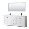 Custom image for White with Matte Black Trim / Carrara Cultured Marble / 70