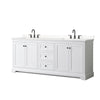 Custom image for White with Matte Black Trim / Carrara Cultured Marble / No Mirror