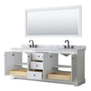 Custom image for White with Matte Black Trim / White Carrara Marble / 70