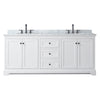 Custom image for White with Matte Black Trim / White Carrara Marble / No Mirror