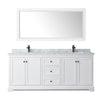 Custom image for White with Matte Black Trim / White Carrara Marble / 70