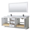 Custom image for White with Matte Black Trim / White Carrara Marble / 70