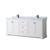Custom image for White with Matte Black Trim / White Carrara Marble / No Mirror