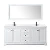 Custom image for White with Matte Black Trim / White Cultured Marble / 70