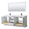 Custom image for White with Matte Black Trim / White Cultured Marble / 70