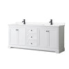 Custom image for White with Matte Black Trim / White Cultured Marble / No Mirror