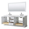 Custom image for White with Matte Black Trim / White Cultured Marble / 70