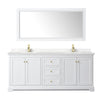 Custom image for White with Brushed Gold Trim / Carrara Cultured Marble / 70
