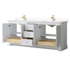 Custom image for White with Brushed Gold Trim / Carrara Cultured Marble / No Mirror