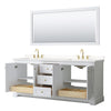 Custom image for White with Brushed Gold Trim / Carrara Cultured Marble / 70