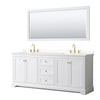 Custom image for White with Brushed Gold Trim / Carrara Cultured Marble / 70