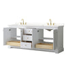 Custom image for White with Brushed Gold Trim / Carrara Cultured Marble / No Mirror
