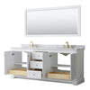 Custom image for White with Brushed Gold Trim / White Carrara Marble / 70