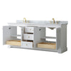 Custom image for White with Brushed Gold Trim / White Carrara Marble / No Mirror