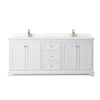 Custom image for White with Brushed Gold Trim / Giotto Quartz / No Mirror