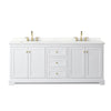 Custom image for White with Brushed Gold Trim / Giotto Quartz / No Mirror