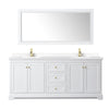 Custom image for White with Brushed Gold Trim / White Cultured Marble / 70