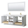Custom image for White with Brushed Gold Trim / White Cultured Marble / 70