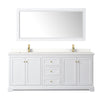 Custom image for White with Brushed Gold Trim / White Quartz / 70