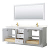 Custom image for White with Brushed Gold Trim / White Quartz / 70