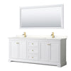 Custom image for White with Brushed Gold Trim / White Quartz / 70