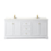 Custom image for White with Brushed Gold Trim / White Quartz / No Mirror
