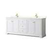 Custom image for White with Brushed Gold Trim / White Quartz / No Mirror