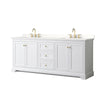 Custom image for White with Brushed Gold Trim / White Quartz / No Mirror