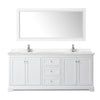 Custom image for White with Polished Chrome Trim / Carrara Cultured Marble / 70